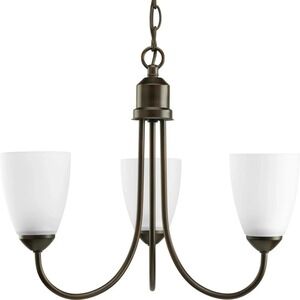 Progress Lighting - Gather Three-Light Etched Glass Chandelier P4440-20